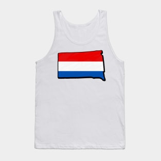 Red, White, and Blue South Dakota Outline Tank Top